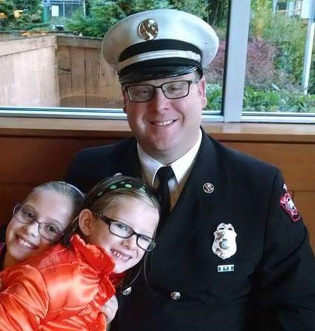 Capt. Brian Ritter has been named interim Ocean Shores Fire Chief. He is shown here with daughters Hadley, 12, and Madilyn, 8.