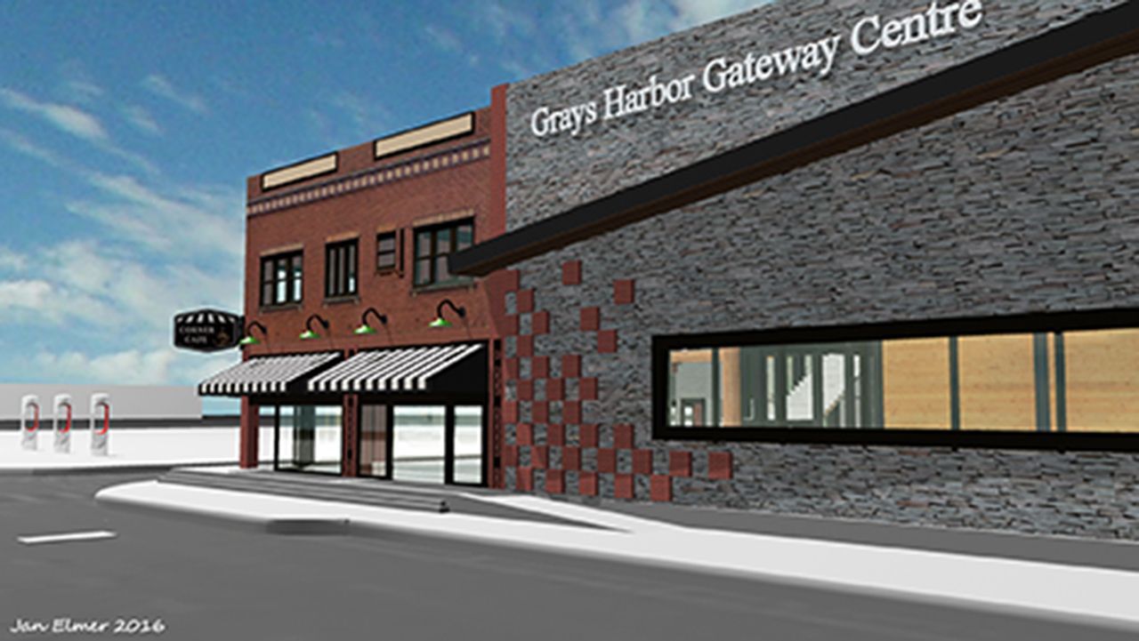 Jan Elmer Artist and designer Jan Elmer created a series of conceptual drawings that bring together portions of the old Selmer’s building with a new building for the proposed Gateway Center in downtown Aberdeen.