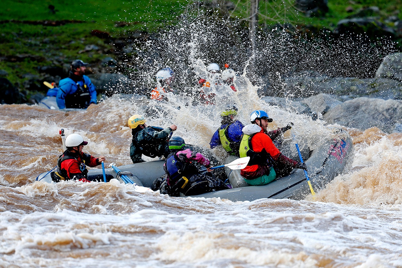 Rafters hit Trouble Maker rapids at South Fork American River last week in Coloma, Calif. (Gary Coronado/Los Angeles Times)