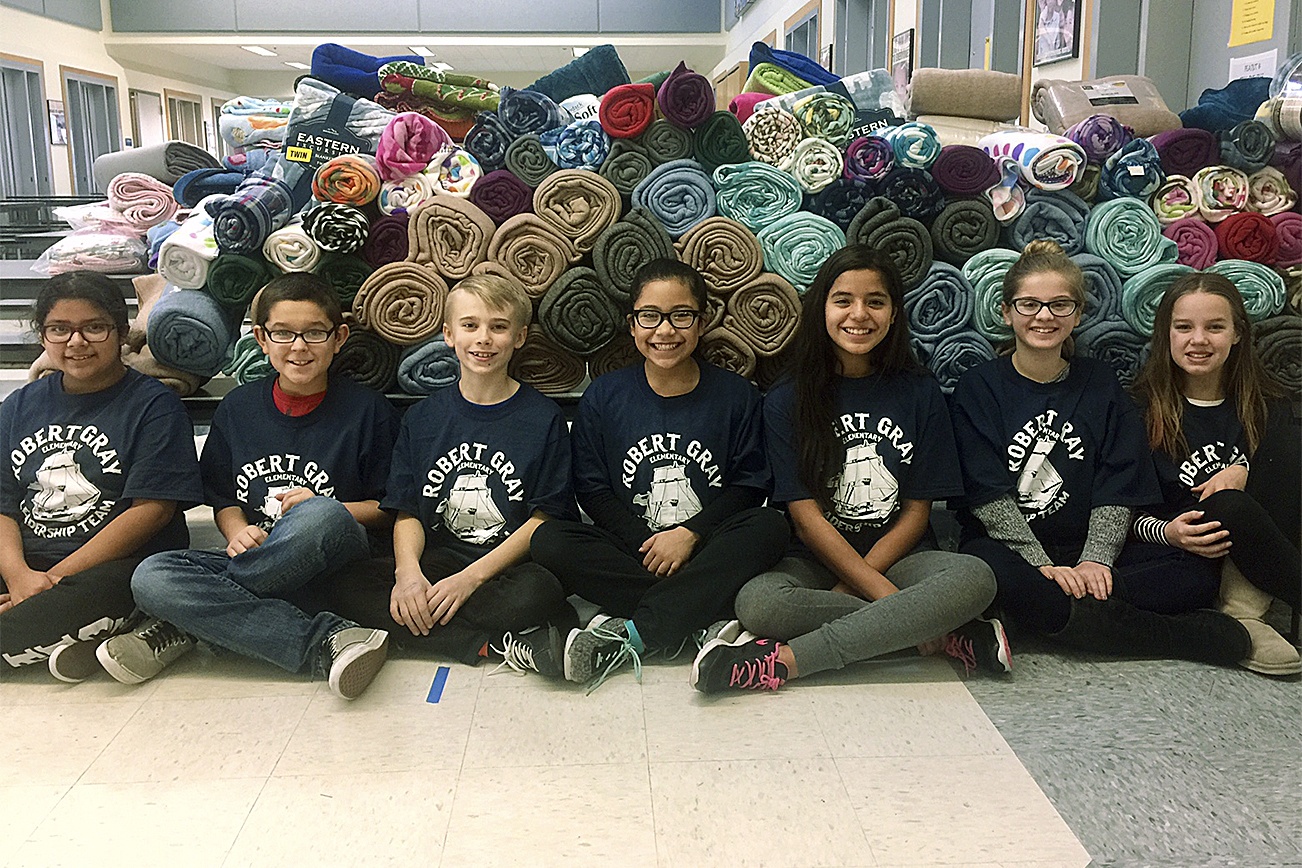 Robert Gray Elementary students help keep the homeless warm this winter