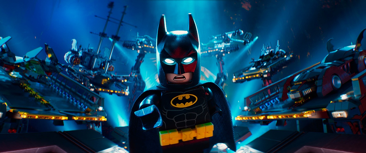 Batman, voiced by Will Arnett, in a scene from the animated movie “The LEGO Batman Movie.” (Warner Bros. Pictures)