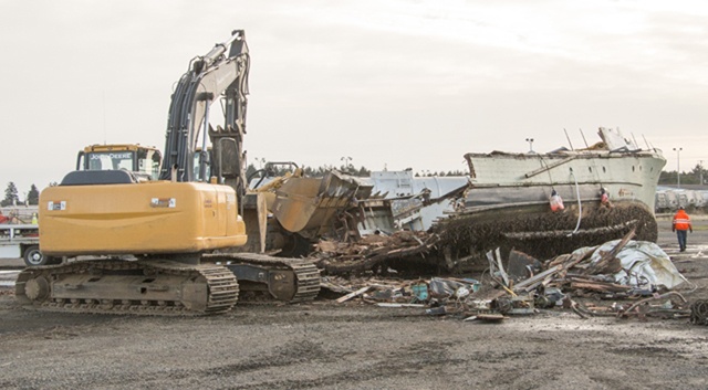The former Grays Harbor Sea Scouts boat used as a seamanship classroom was scrapped Jan. 11. RON AREL | COASTAL IMAGES