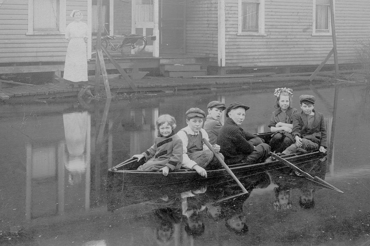 This image from the Polson Museum’s collection was used for the “Giving Voice to Experience” event flyer. It’s believed to have been taken between 1900 and 1910 during a flood in downtown Aberdeen, possibly along Cherry Street. Anyone who can identify the people or the exact location is encouraged to contact the museum.