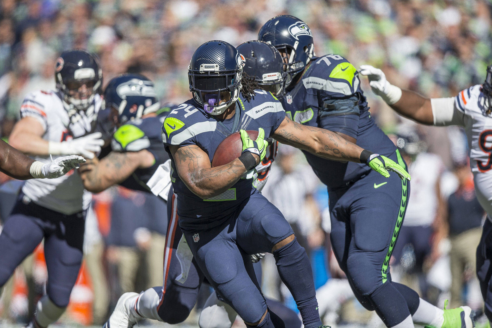 (Dean Rutz | Seattle Times) Marshawn Lynch, who retired from the NFL at the end of the 2015 season in Seattle, has reportedly worked out a new deal with his hometown Oakland Raiders and is awaiting a trade from Seattle to Oakland on Friday.