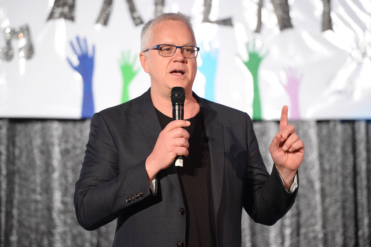 Actor, producer and screenwriter Tim Robbins                                speaks during the White House talent show on May 25, 2016. (Ricky Fitchett | Zuma Press)