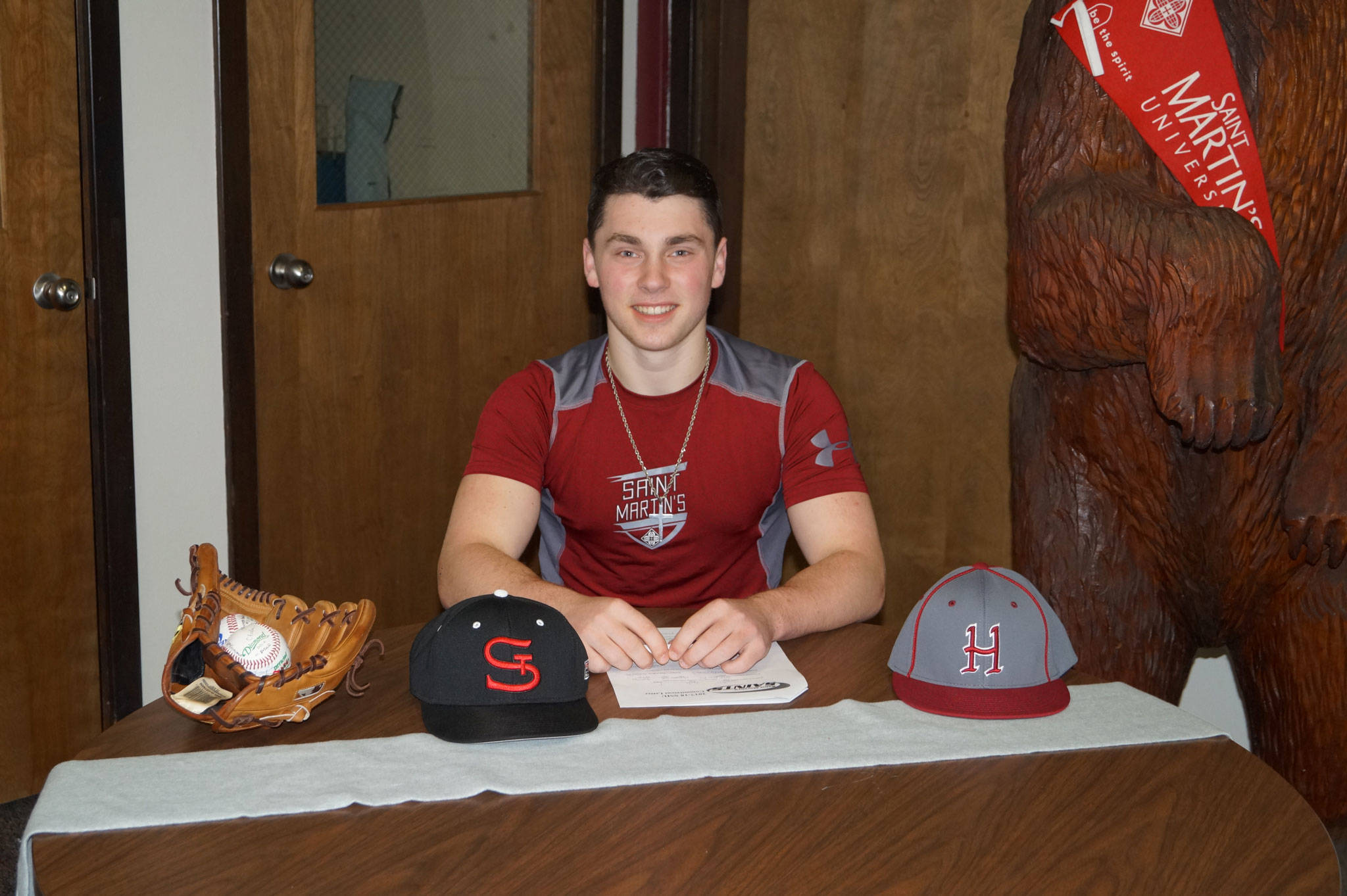 (Submitted photo) Hoquiam High School senior Zach Spradlin signed a national letter of intent to play baseball at St. Martin’s University in Lacey next fall.
