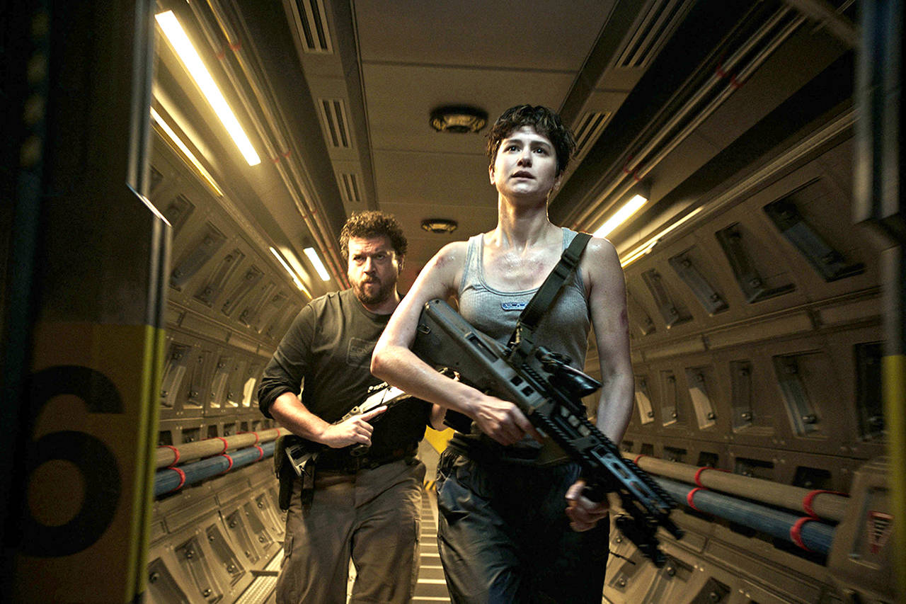 Twentieth Century Fox                                 Danny McBride (Tennessee) and Katherine Waterston (Daniels) star in “Alien: Covenant.”