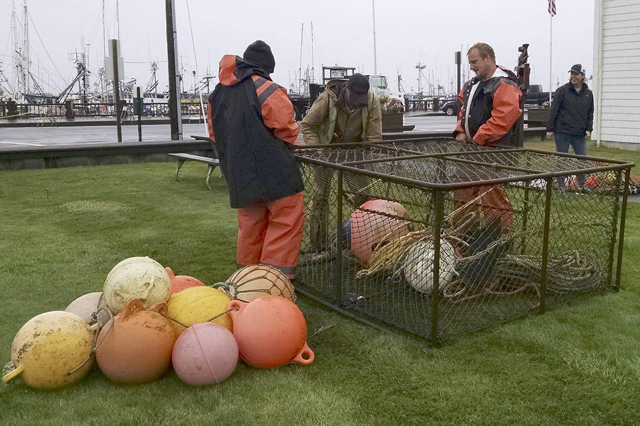 Visitors to last year’s Commercial Fishing Festival in Westport got a close look at a king crab pot and many other pieces of equipment used on the sea. (Photo courtesy Westport Maritime Museum)