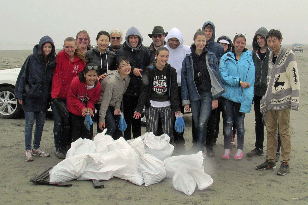 Scott D. Johnston | For Grays Harbor Newspaper Group                                Fourteen international exchange students gathered near Ocean Shores last weekend for a combination of orientation meetings and a public service project for Ayusa.