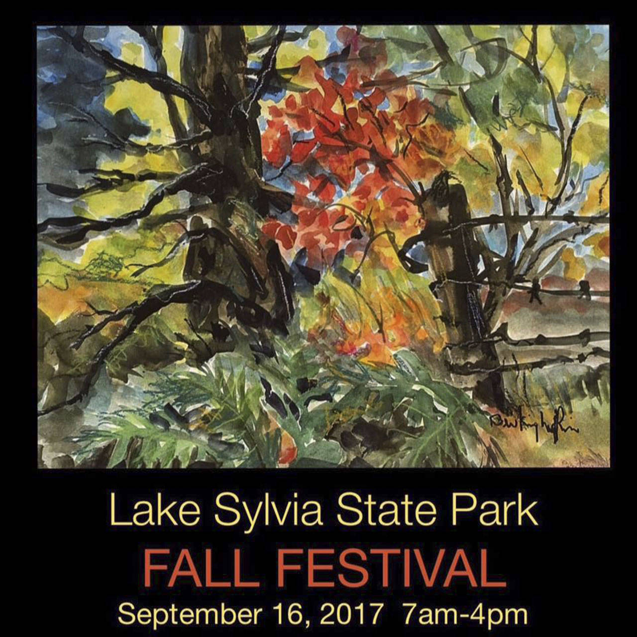 This year’s festival poster was designed by Beverly Lufkin, who painted it just prior to her death on July 3 as a gift to the state parks and FOSLS.