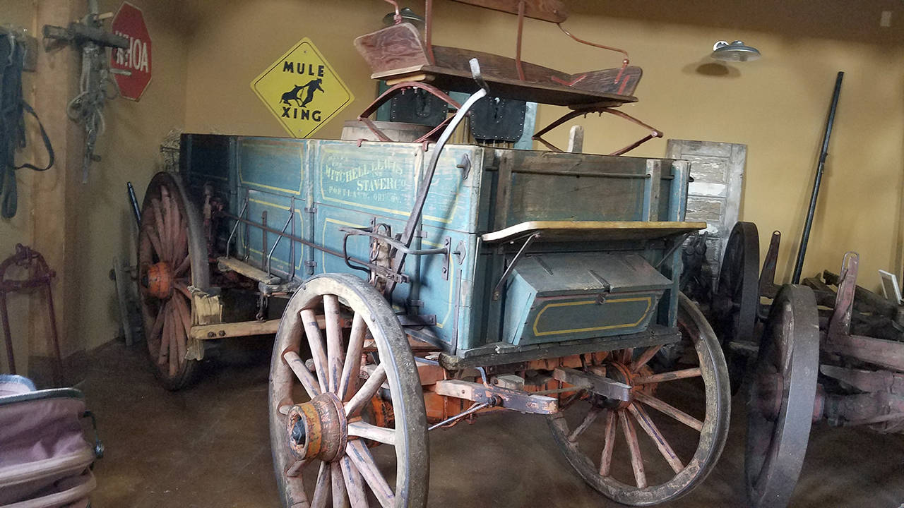 Courtesy photo                                The Northwest Carriage Museum’s newly acquired 1892 Mitchell farm wagon has been fully restored since this photo was taken.
