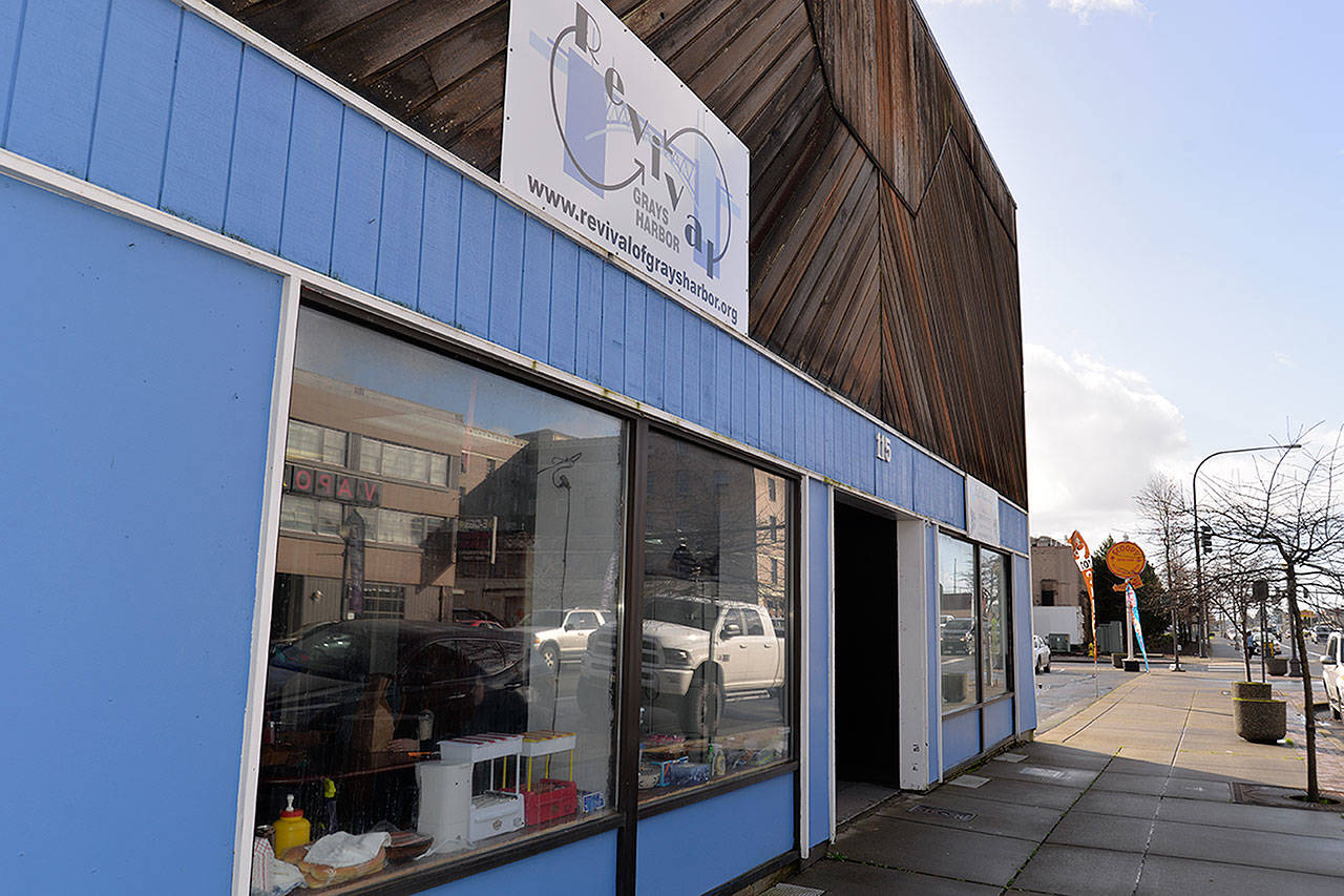 LOUIS KRAUSS | THE DAILY WORLD The store for Revival of Grays Harbor is located at 115 W Heron Street in Aberdeen. It offers free food, medical supplies and clothing, as well as a place to rest.