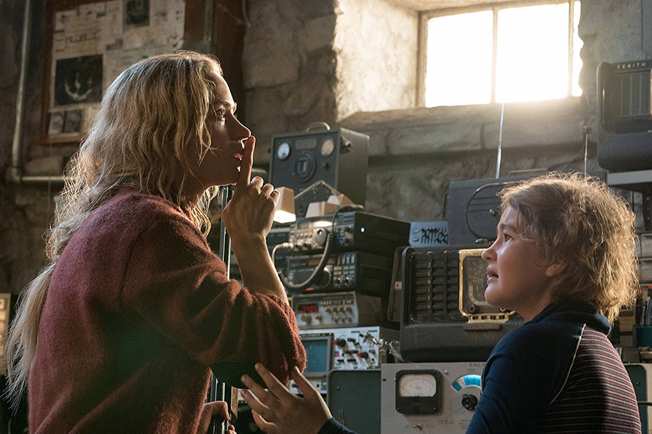 Paramount Pictures                                 Evelyn (Emily Blunt), left, with her deaf daughter, Regan (Millicent Simmonds), in “A Quiet Place.”