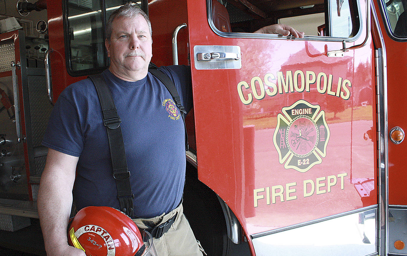 PHOTO BY KRISTINA DAVIS                                Determination, dedication, a take charge attitude and commitment to his community has earned volunteer Cosmopolis firefighter the 2018 Firefighter of the Year honors from The Daily World.