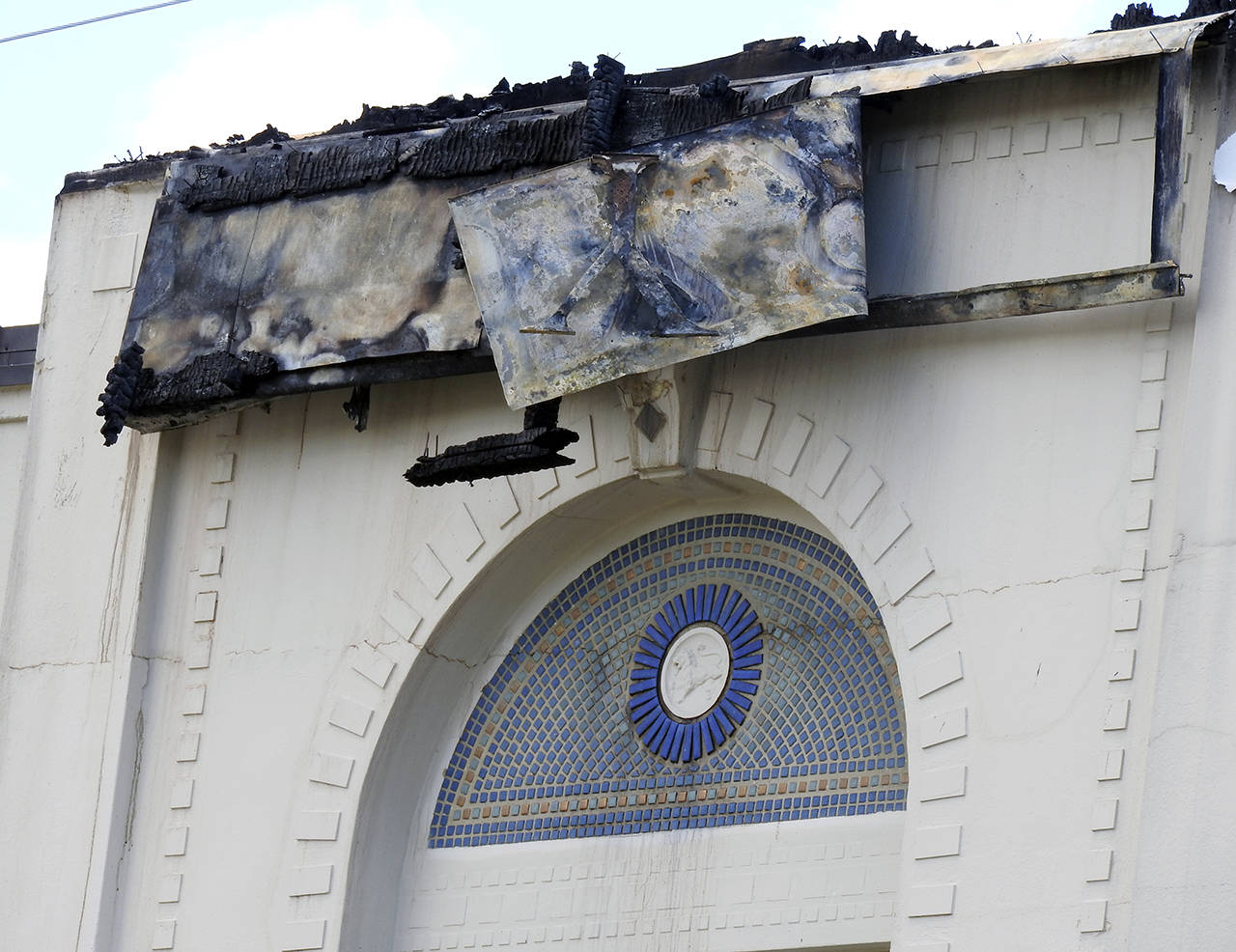 (Kat Bryant | The Daily World) What’s left of the Armory sign