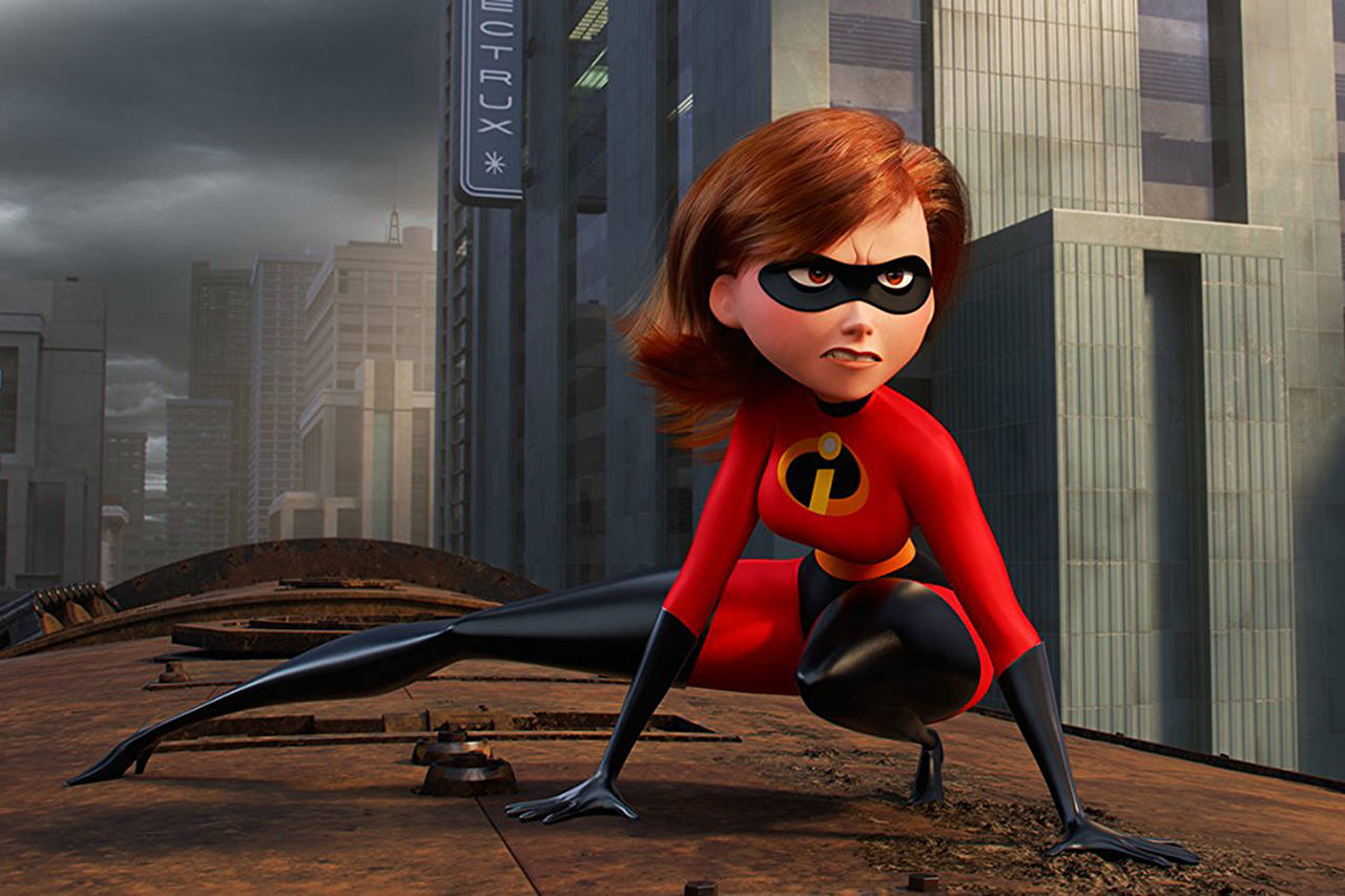 Disney-Pixar                                Elastigirl, voiced by Holly Hunter, shines in her action scenes in the long-awaited sequel to “The Incredibles.”