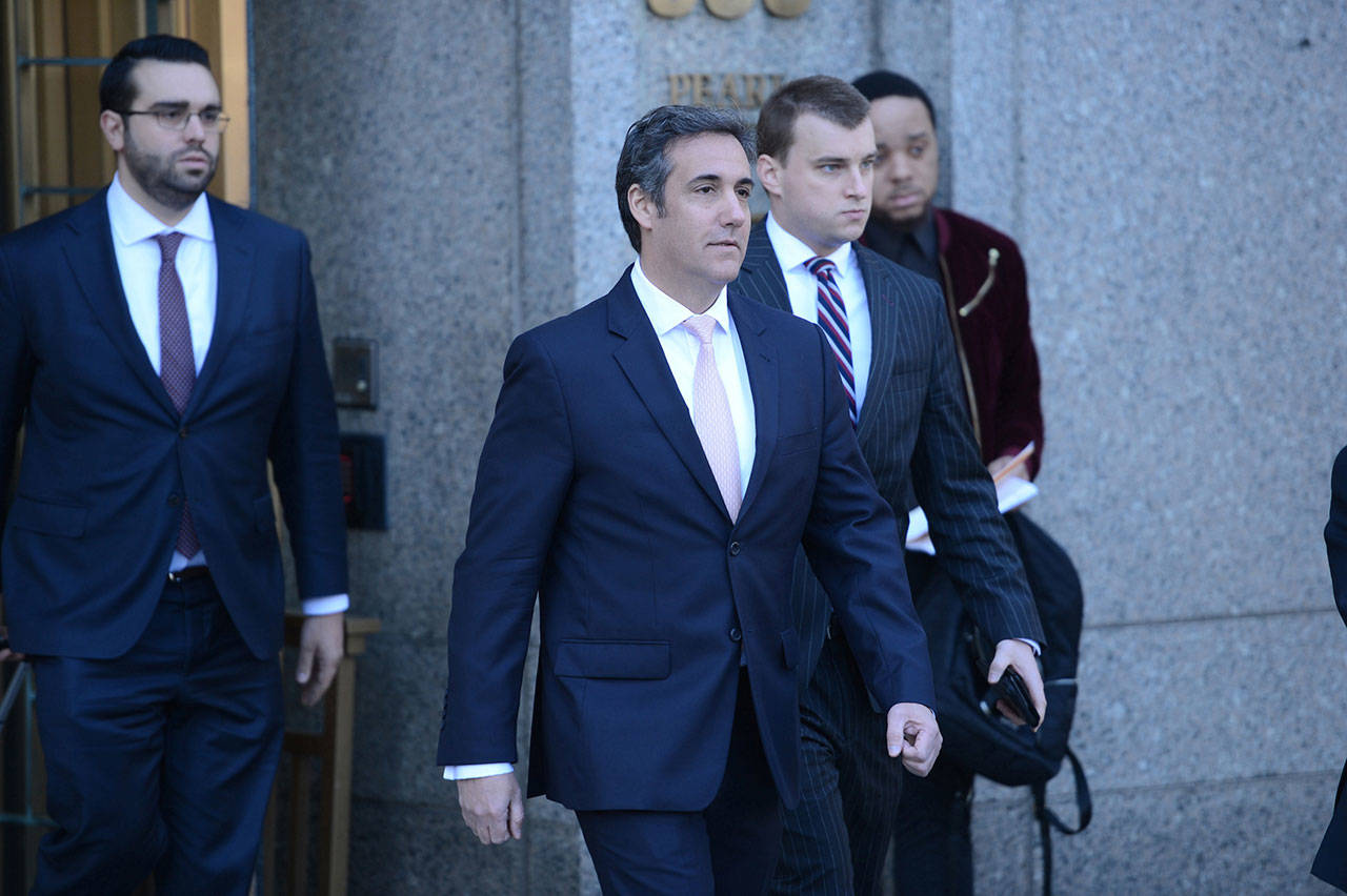 Michael Cohen, a now former attorney for President Donald Trump, exits the Federal Court House at 500 Pearl Street in Manhattan on April 26 after a hearing before Judge Kimba Wood. (Susan Watts/New York Daily News)