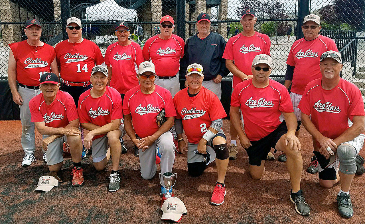 The current version of the Aro Glass Clubbers includes (front row, from left):Mike Hatley, Mike Moller, Bill Brundage, Frank Hrnieck, John Delia and Jim Clockner. Back row, from left: Earl Spillman, Mike Ronk, Mike Ryan, Bob Paylor, Larry Lytle, Wayne Ross and Don Melhlhoff. (Submitted photo)