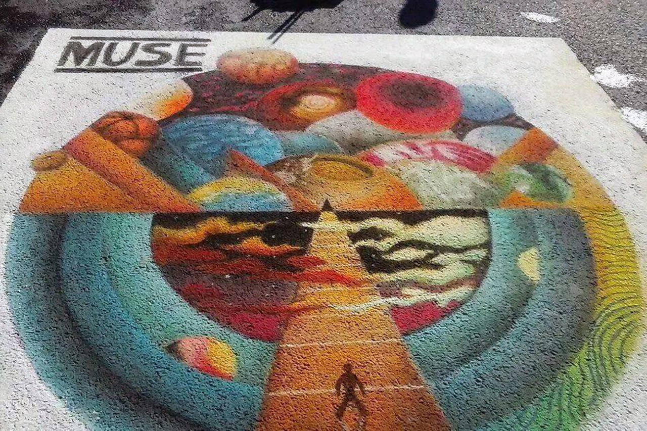 Courtesy photo                                Sidewalk chalk artist Kat Bowen will create one of her colorful works during ArtWalk on Saturday.