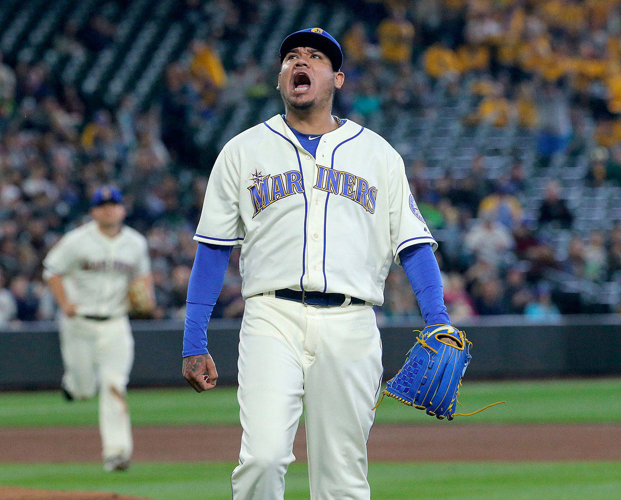 Seattle Mariners pitcher Felix Hernandez, seen here in a file photo, was removed from the starting rotation after allowing seven earned runs, including three homers, in six innings pitched against the Texas Rangers on Thursday. (Ken Lambert/Seattle Times/TNS)