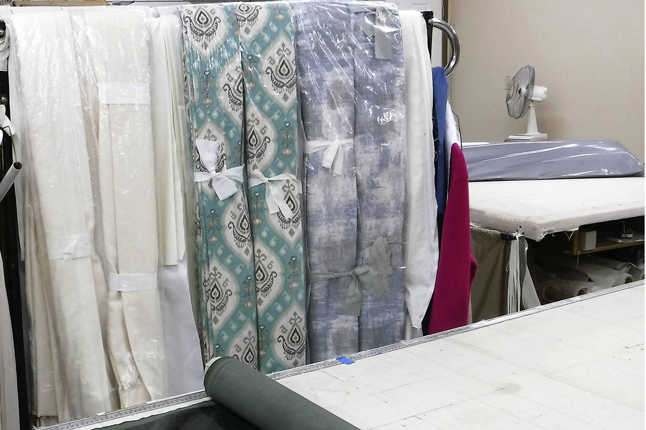 Photos by Mitchell Chapman                                Pugerudes Draperies in Kent has a well-stocked fabric showroom.