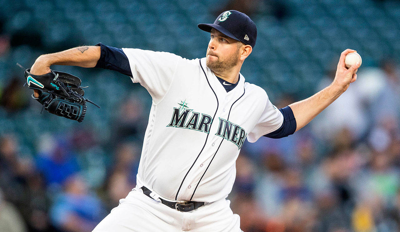 Mariners starter James Paxton plays catch for the first time since being struck by a line drive