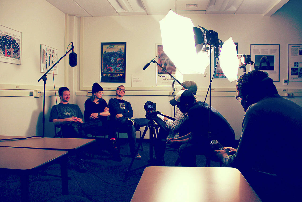 (Courtesy Russell Brooks)                                20 A.C. filmmakers interview the members of Whatserface, one of eight bands with live performances in the movie, which documents the South Puget Sound music scene after Cobain.
