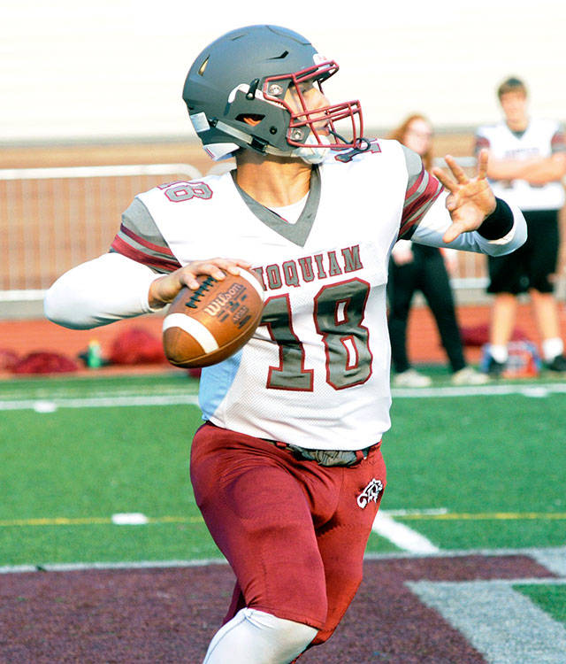 Hoquiam quarterback Payton Quintanilla passed for over 280 yards and threw a game-winning TD with five seconds left in a 28-20 win over Columbia-White Salmon last week to earn &lt;em&gt;The Daily World’s&lt;/em&gt; ‘Game Ball - Offense.’ (File photo)