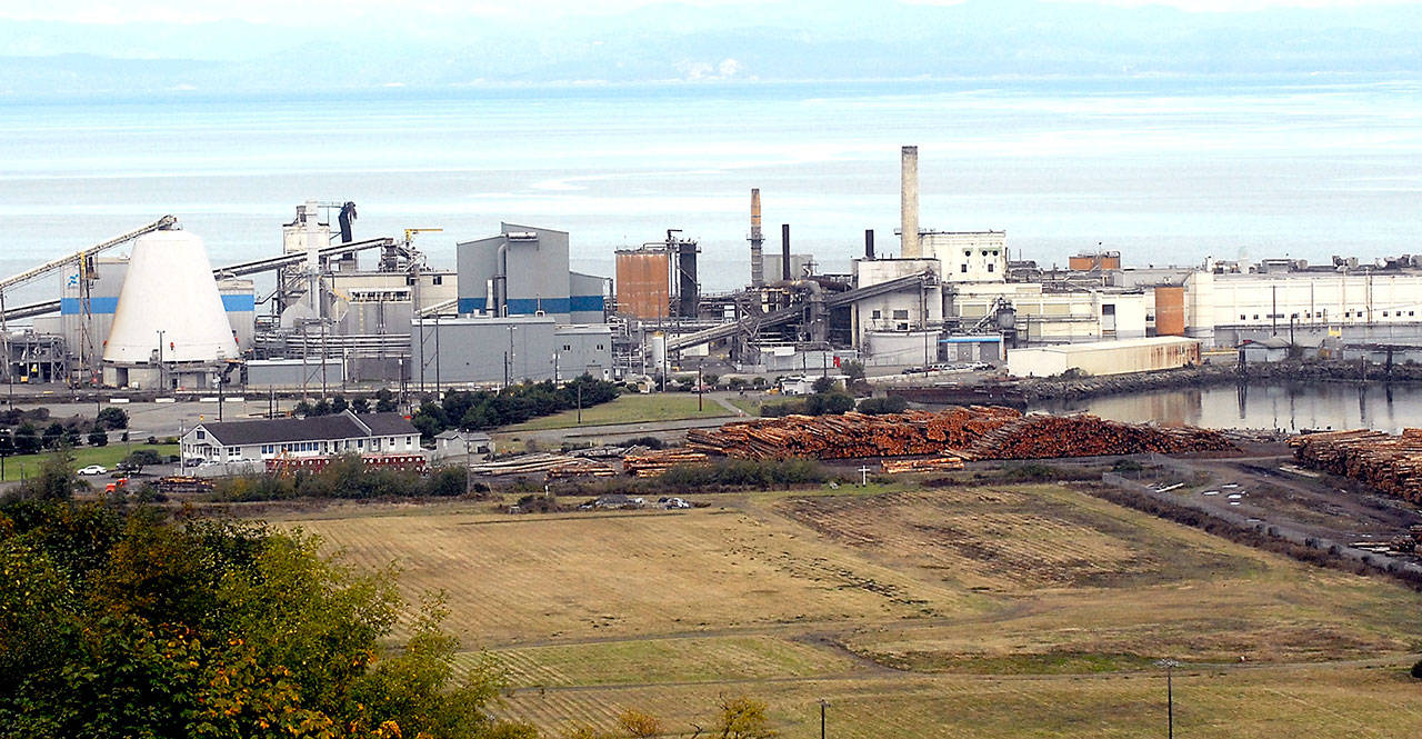 The McKinley Paper Co. mill in Port Angeles, shown Tuesday, is expected to restart by September 2019. (Keith Thorpe/Peninsula Daily News)