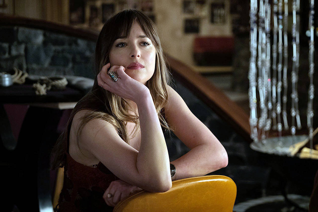 Twentieth Century Fox                                 Dakota Johnson is perfect as a bad-girl hippie with a hostile attitude in “Bad Times at the El Royale.”