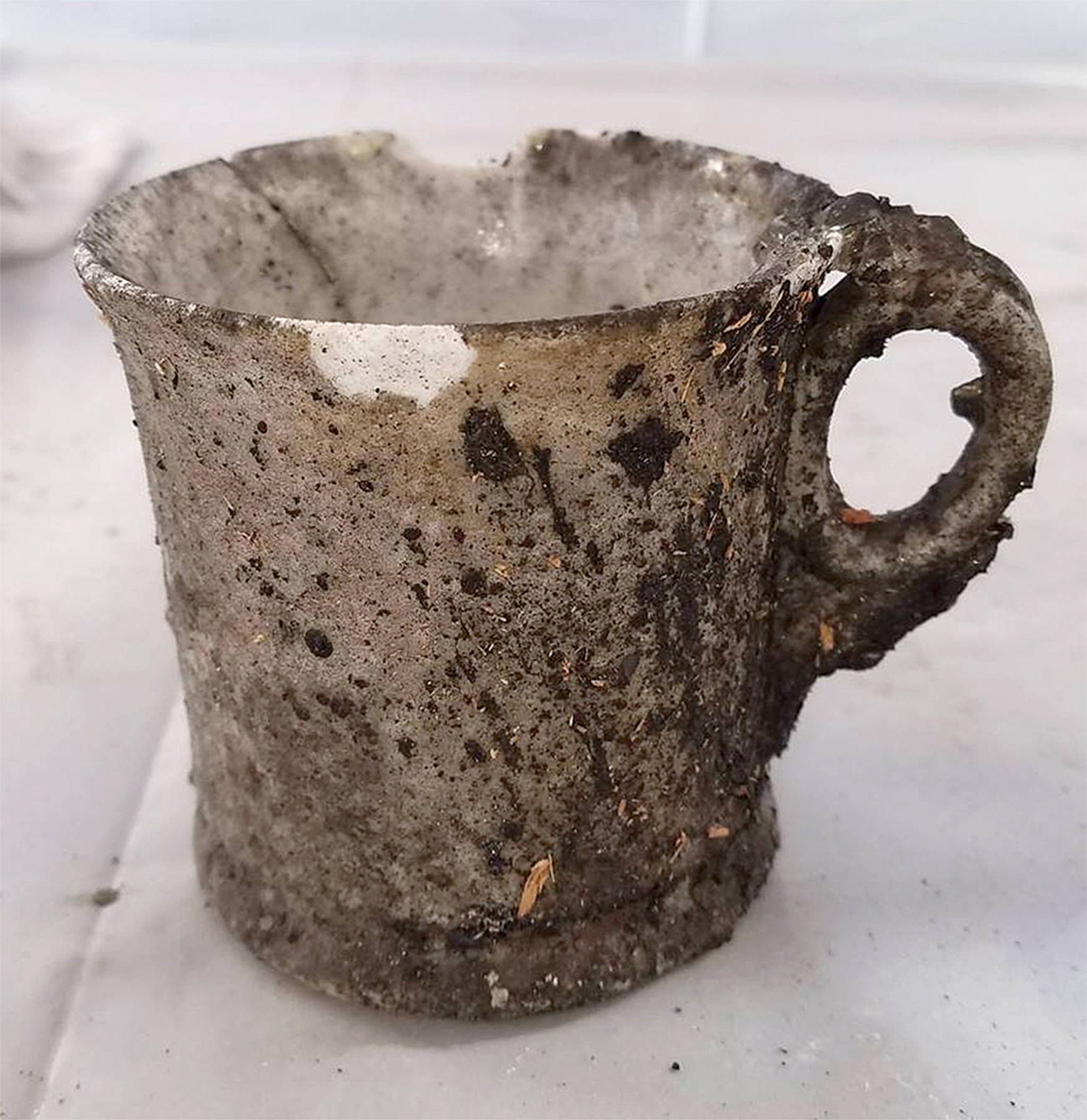 (Aberdeen Museum of History) This cup was recently recovered from the remains of the Aberdeen Museum of History. The cup also survived a major fire in October of 1903, according to the museums Facebook page.