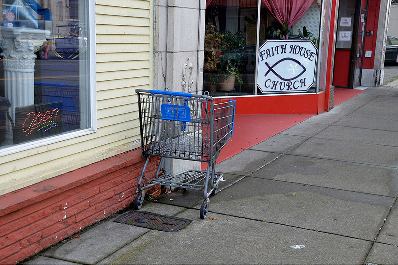 (Louis Krauss | Grays Harbor News Group)                                The City of Aberdeen is considering an ordinance that would more heavily enforce abandoned shopping carts as a public nuisance.