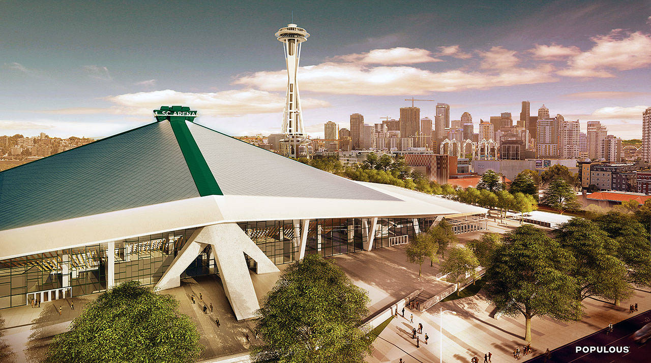 Renderings of the new Seattle Center Arena first provided to Q13 News by Oak View Group.