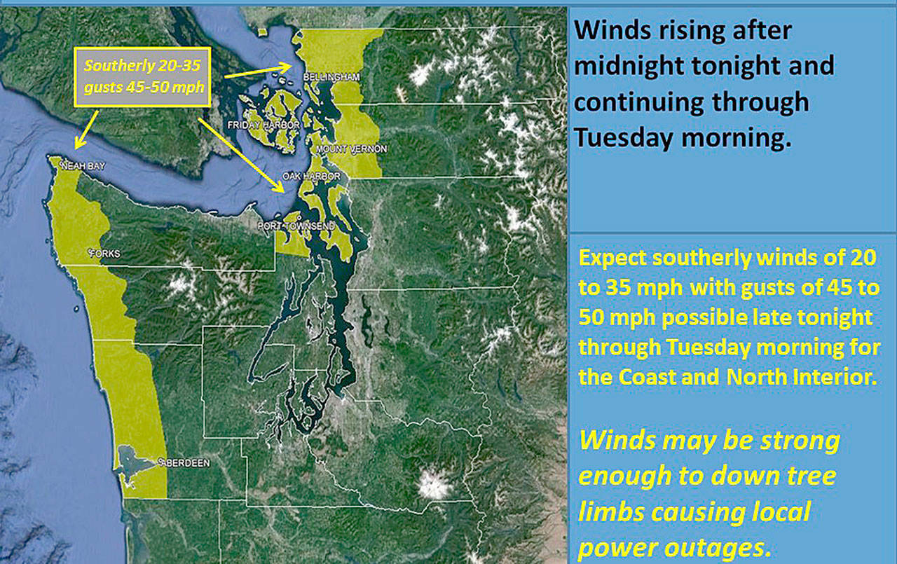 Wind advisory tonight on central, north coast