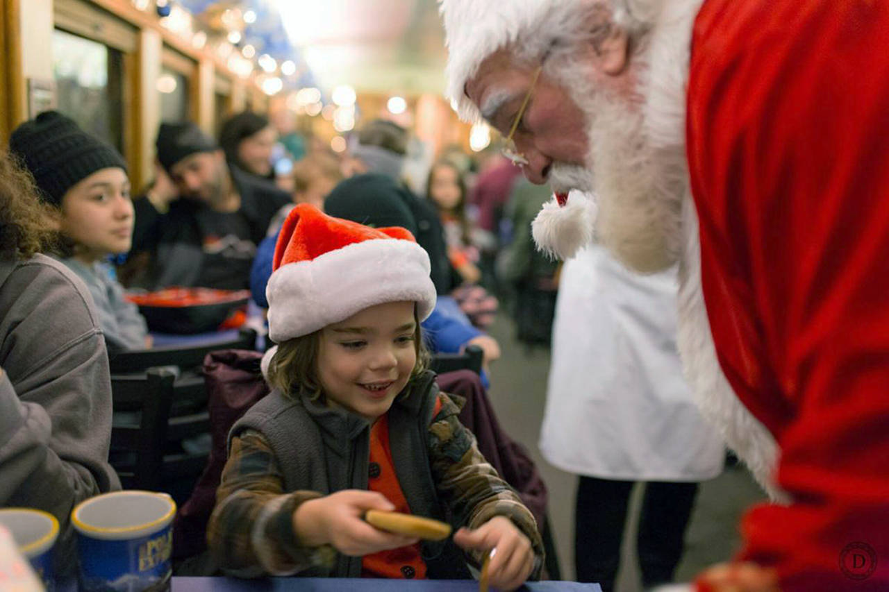 Courtesy Mount Rainier Railroad                                 The Mount Rainier Railroad hires about 50 actors, including Santa, for its Polar Express excursion, which runs throughout the holiday season.