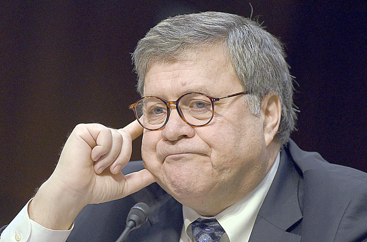 William Barr, nominee to be U.S. Attorney General, testifies Tuesday during a Senate Judiciary Committee confirmation hearing on Capitol Hill in Washington, D.C. (Olivier Douliery/Abaca Press)