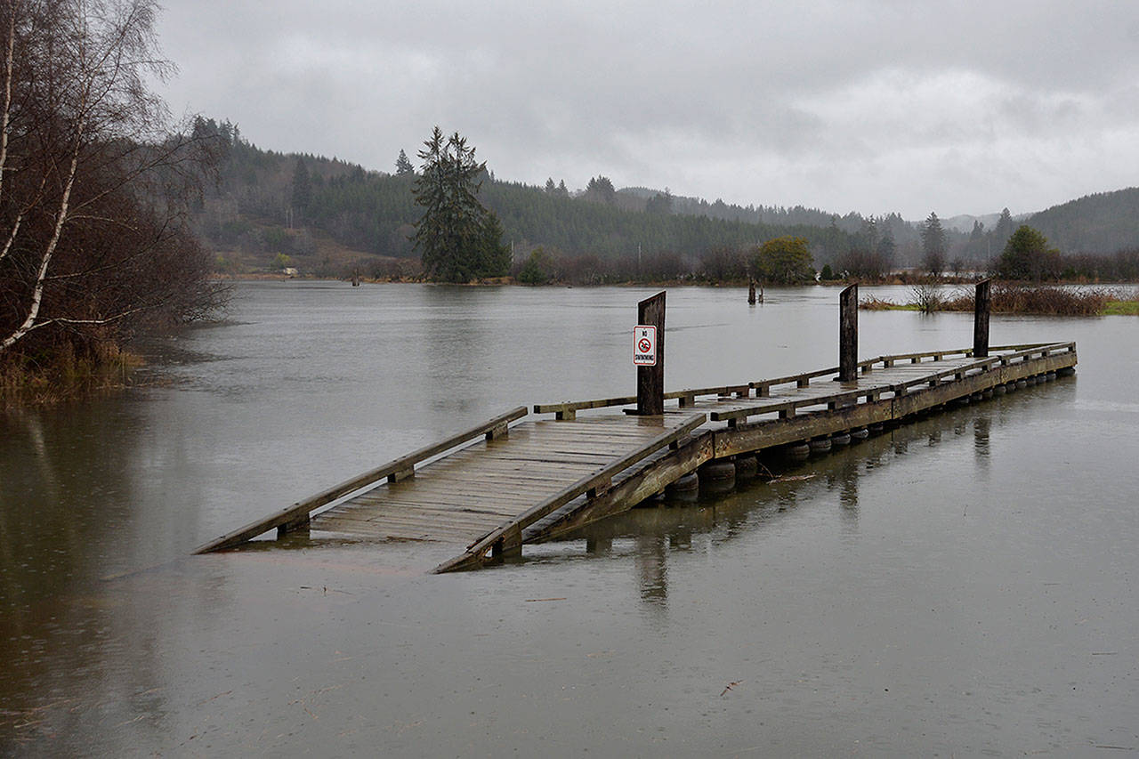 Louis Krauss | Grays Harbor News Group                                At the “Experience King Tides” event Tuesday at Raymond’s Willapa Landing Park, visitors got to see an especially high tide that could become the norm in the future due to sea level rise.