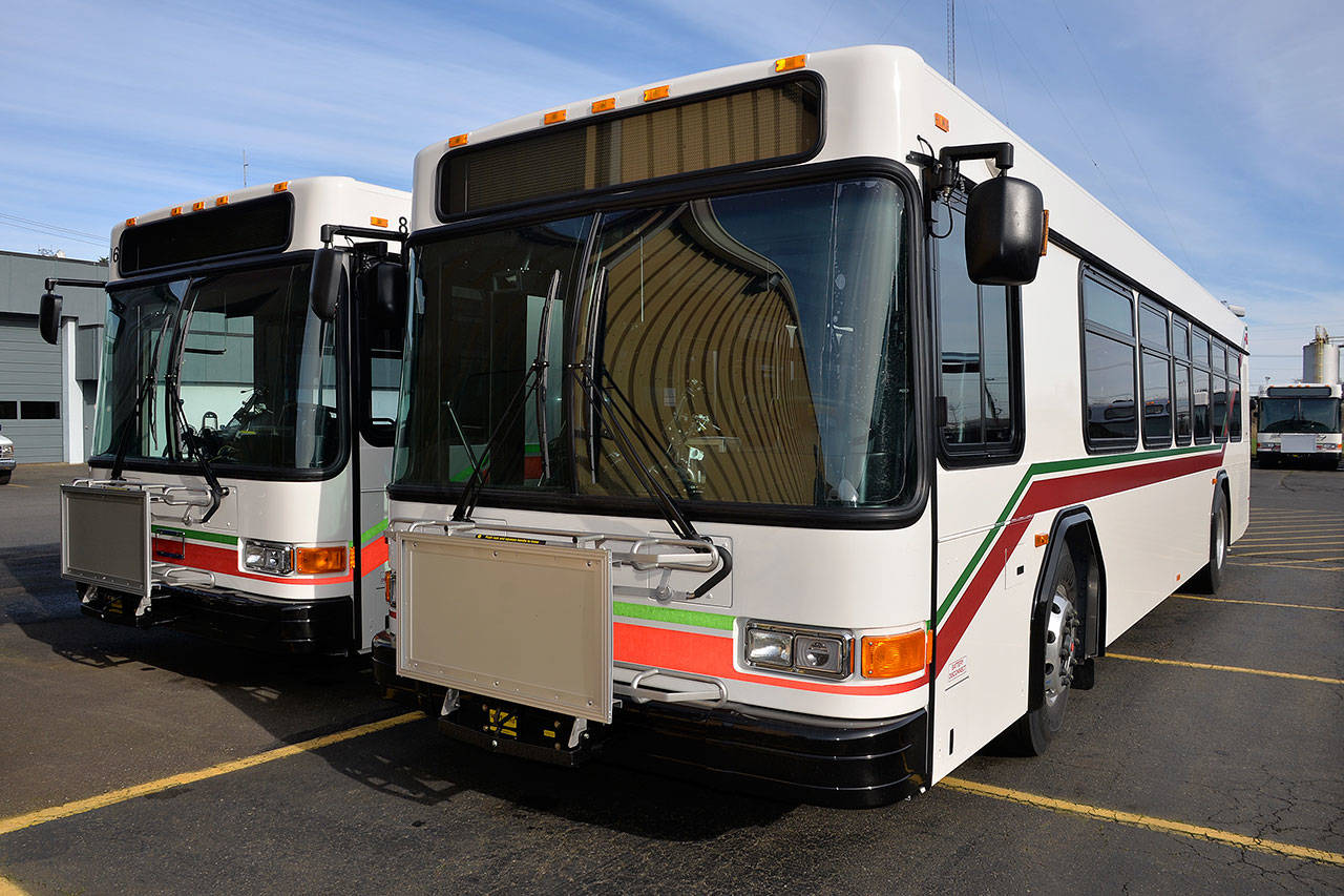 Louis Krauss | Grays Harbor News Group                                A couple of the new buses purchased by Grays Harbor Transit.