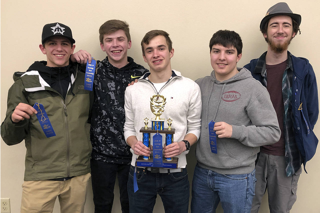 Courtesy photo                                Ocosta High School’s Knowledge Bowl team, from left: Cole Hatton, Evan Waara, Daniel Quinby, Gerrick Sweet and Garrett Quinby.