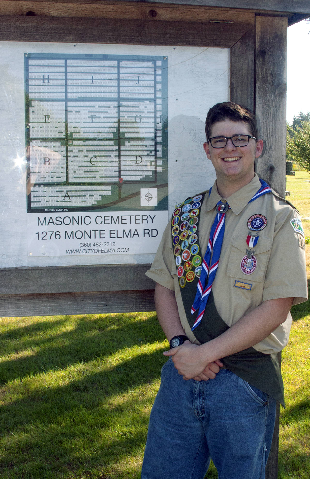 (Photo courtesy Werner family) Andrew Werner oversaw an extensive research project to map the Masonic Cemetery in Elma, with emphasis on identifying veterans’ burial places.