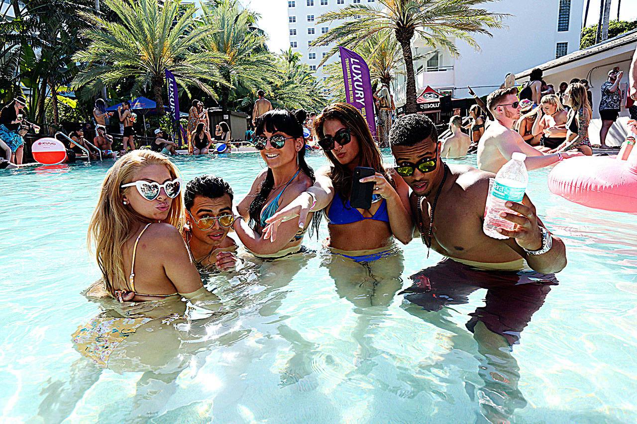 Students on spring break at the National Hotel in Miami Beach, Fla. (Sean Drakes/Getty Images)