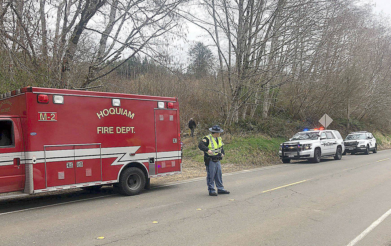 COURTESY PHOTO Hoquiam Police are investigating the death of a man found on a hillside near the 500 block of Broadway Avenue Monday afternoon.