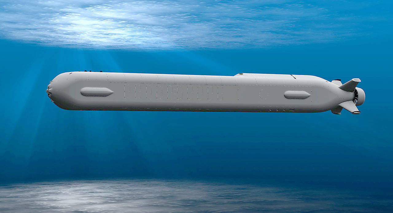 A rendering of the Navy’s Orca XL undersea drone, which will be built by Boeing. (Boeing Co.)