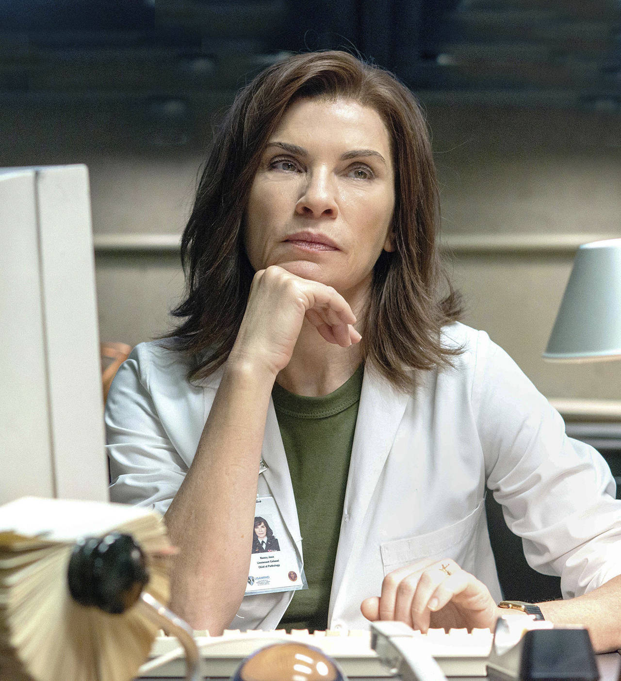 Amanda Matlovich | National Geographic                                Julianna Margulies plays Dr. Nancy Jaax in the National Geographic-scripted miniseries “The Hot Zone,” based on Richard Preston’s best-seller about the Ebola virus in the U.S. in 1989. The show premieres next Monday.