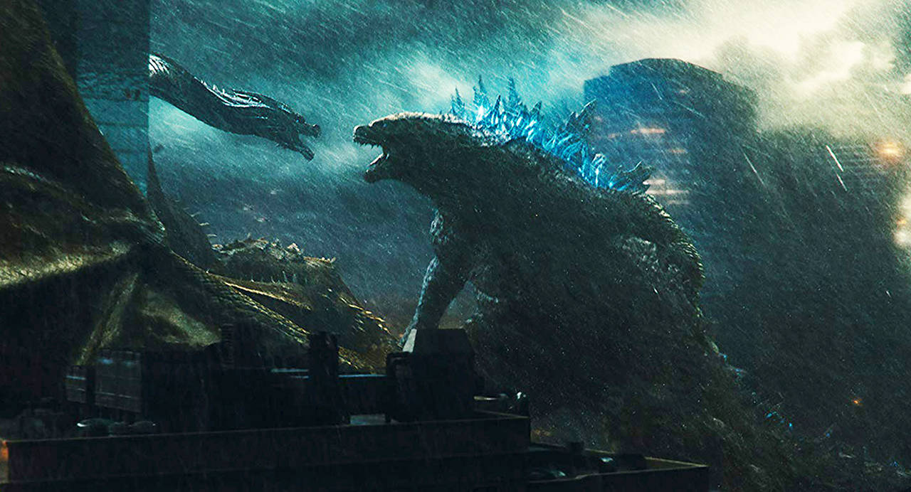 Warner Bros. Pictures                                Ghidora and Godzilla get ready to rumble in “Godzilla: King of the Monsters.”
