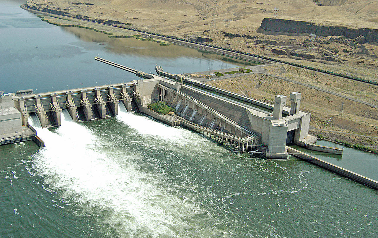 KEVIN WINGERT | BONNEVILLE POWER ADMINISTRATION                                The Lower Monumental Dam on the lower Snake River near Kahlotus is one of four lower Snake hydroelectric dams in the Federal Columbia River Power System.