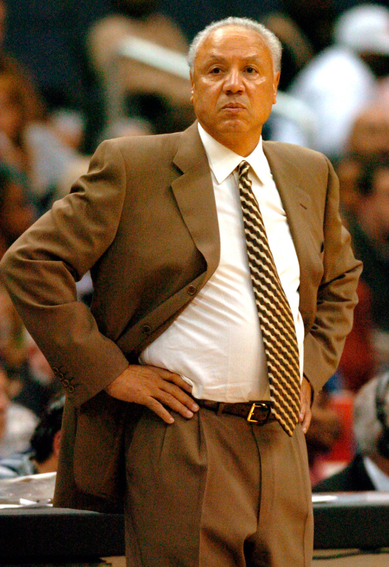 Seattle Supersonics and NBA legend Lenny Wilkins, seen here coaching for New York in a 2004 file photo, announced he is stepping away from his foundation after 40 years, citing he wants to spend more time with his family. (GEORGE BRIDGES/KRT)