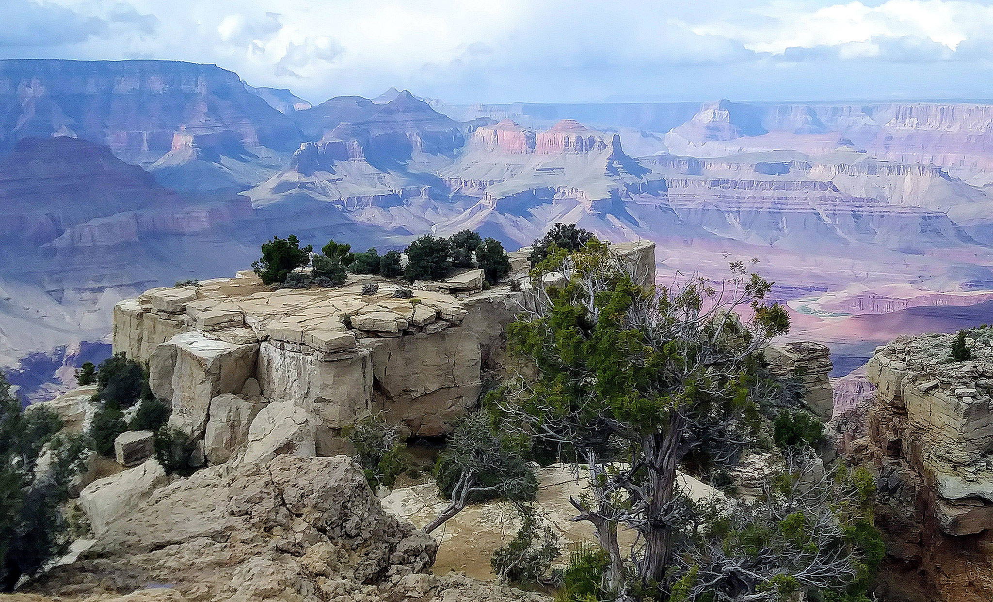 A view of the Grand Canyon from an overlook on Desert View Drive.