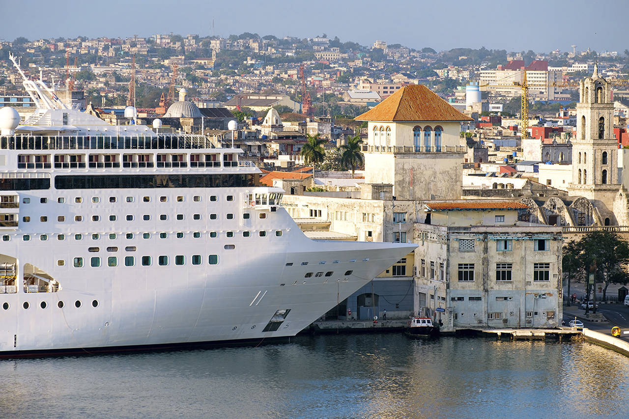 Karel Miragaya | Dreamstime                                A cruise ship docked at the Old Havana cruise terminal in Cuba.