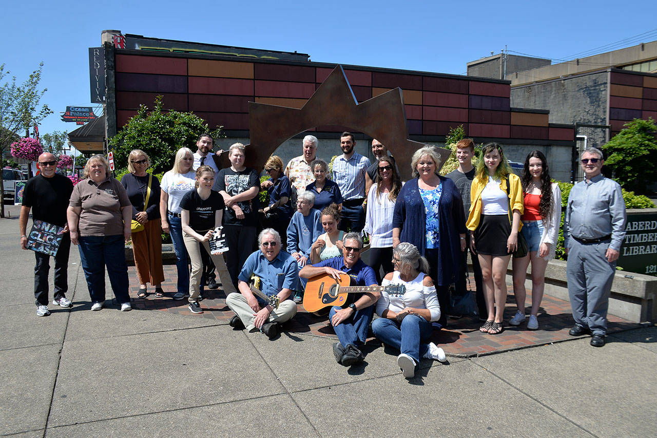 Louis Krauss | Grays Harbor News Group                                Artists, musicians and other members of Aberdeen’s larger creative community pose for a photo downtown.